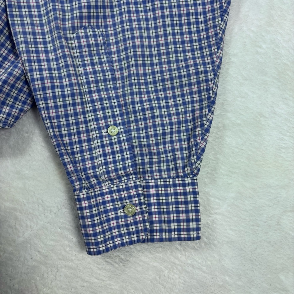 Ralph Lauren Men 3XB Blue & White Checkered Plaid Long Sleeve Button Down Shirt - Picture 6 of 12